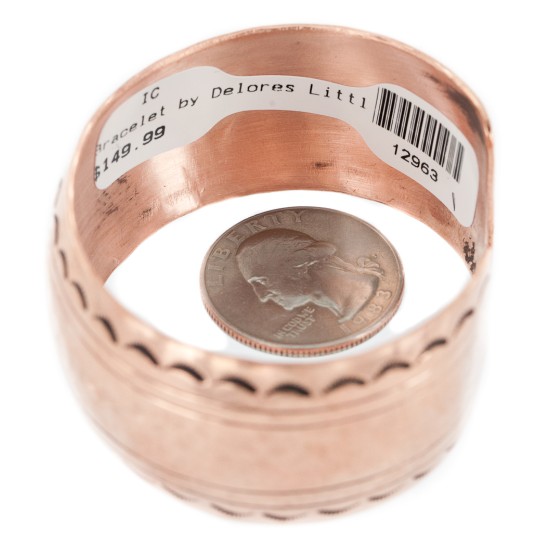 Certified Authentic Hammered Handmade Navajo Pure Copper Native American Bracelet 12963-1