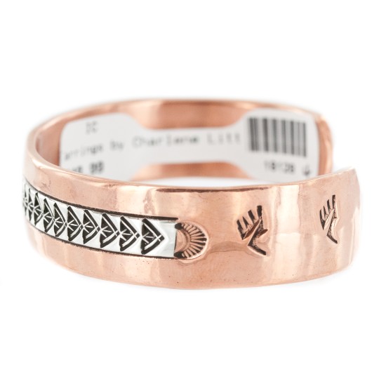 Navajo .925 Sterling Silver Bear Paw Handmade Certified Authentic Pure Copper Native American Bracelet 18128-4