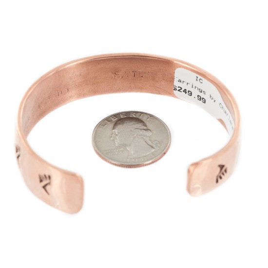Navajo .925 Sterling Silver Bear Paw Handmade Certified Authentic Pure Copper Native American Bracelet 18128-4