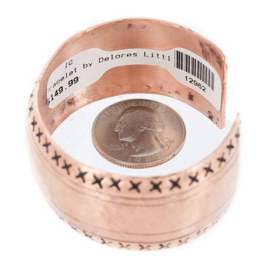 Certified Authentic Hammered Handmade Navajo Pure Copper Native American Bracelet 12962