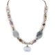 Bear Certified Authentic Navajo .925 Sterling Silver Natural Agate Native American Necklace 15155-6