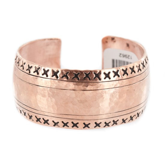 Certified Authentic Hammered Handmade Navajo Pure Copper Native American Bracelet 12962