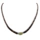 Certified Authentic Navajo .925 Sterling Silver Natural Dark Graduated Heishi and Turquoise Native American Necklace 15262-55