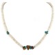 Certified Authentic Navajo .925 Sterling Silver Natural Graduated Melon Shell Turquoise Tigers Eye Native American Necklace 15624-18