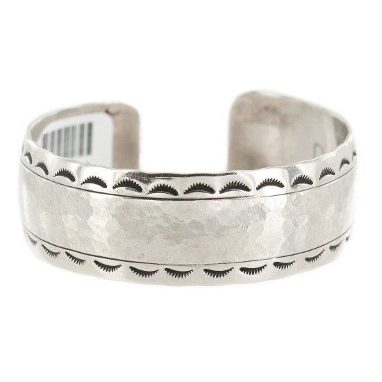 Handmade Certified Authentic Hammered Navajo Nickel Native American Bracelet 12964-1