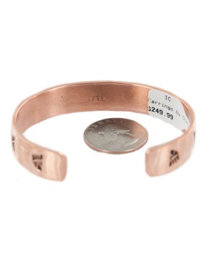 Navajo .925 Sterling Silver Handmade Certified Authentic Bear paw Pure Copper Native American Bracelet 18128-2