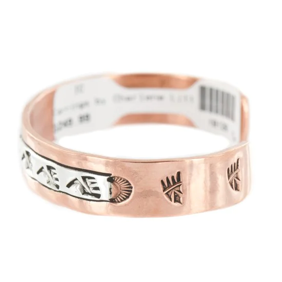 Navajo .925 Sterling Silver Handmade Bear paw Pure Copper Native American Bracelet 18128-2 Navajo .925 Sterling Silver Handmade Bear paw Pure Copper Native American Bracelet 18128-2