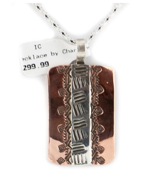 Navajo .925 Sterling Silver Handmade Certified Authentic Pure Copper Native American Necklace 17035