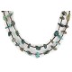 2 Strand Certified Authentic Navajo .925 Sterling Silver Natural Spiderweb Turquoise Coral Native American Necklace 15585-1