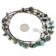 2 Strand Certified Authentic Navajo .925 Sterling Silver Natural Spiderweb Turquoise Coral Native American Necklace 15585-1