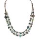 2 Strand Certified Authentic Navajo .925 Sterling Silver Natural Spiderweb Turquoise Coral Native American Necklace 15585-1
