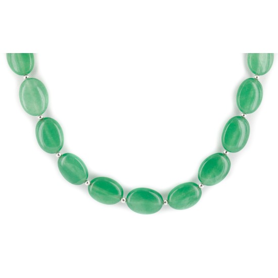 Certified Authentic .925 Sterling Silver Navajo Natural Jade Heishi Native American Necklace 25311-1