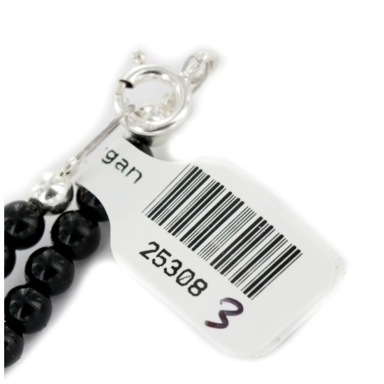 Navajo .925 Sterling Silver Natural Agate Black Onyx Necklace NB160109011903