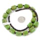 Certified Authentic Navajo .925 Sterling Silver Composite Gaspeite Heishi Native American Necklace 25306-2