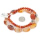 Certified Authentic Navajo Nickel Natural Carnelian Native American Necklace  25303