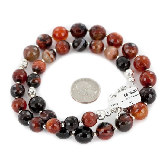 Certified Authentic Navajo Nickel Natural Carnelian Native American Necklace 25304