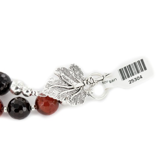 Certified Authentic Navajo Nickel Natural Carnelian Native American Necklace 25304