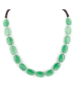 Certified Authentic .925 Sterling Silver Navajo Natural Jade Heishi Native American Necklace 25311-1