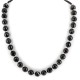 Navajo .925 Sterling Silver Natural Agate Black Onyx Necklace NB160109011903