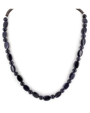 Certified Authentic Navajo .925 Sterling Silver Natural Purple Goldstone Native American Necklace 25308-2