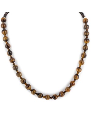 Certified Authentic Navajo .925 Sterling Silver Natural Tigers Eye Heishi Native American Necklace 25307
