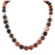 Certified Authentic Navajo Nickel Natural Carnelian Native American Necklace 25304