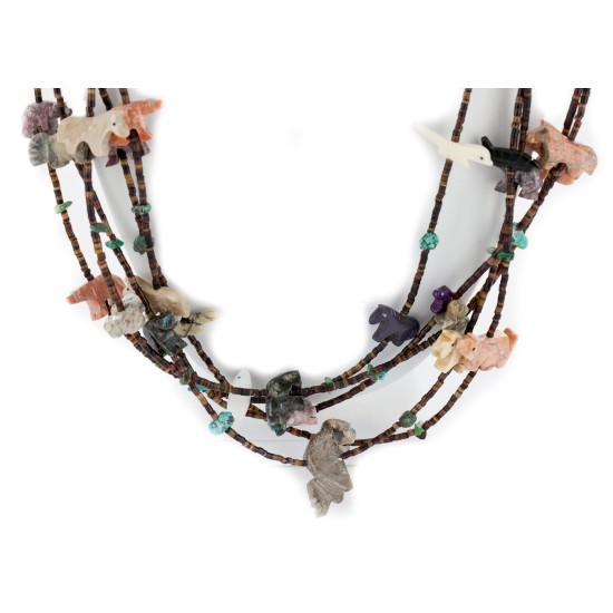 Large Certified Authentic 5 Strand Navajo .925 Sterling Silver Natural Turquoise Multicolor Stones Native American Necklace 17030 Large Certified Authentic 5 Strand Navajo .925 Sterling Silver Natural Turquoise Multicolor Stones Native American Necklace 17030