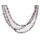 3 Strand Certified Authentic .925 Sterling Silver Navajo Natural Turquoise and Amethyst Native American Necklace 15401-30