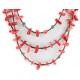 3 Strand Certified Authentic Navajo .925 Sterling Silver Natural Turquoise Coral Native American Necklace 15755-1