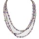3 Strand Certified Authentic .925 Sterling Silver Navajo Natural Turquoise and Amethyst Native American Necklace 15401-30