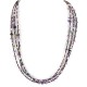 3 Strand Certified Authentic .925 Sterling Silver Navajo Natural Turquoise and Amethyst Native American Necklace 15984-41