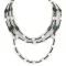 3 Strand Navajo .925 Sterling Silver Natural Turquoise and Mother of Pearl Native American Necklace 15850-181 3 Strand Navajo .925 Sterling Silver Natural Turquoise and Mother of Pearl Native American Necklace 15850-181
