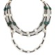 3 Strand Certified Authentic Navajo .925 Sterling Silver Natural Turquoise and Mother of Pearl Native American Necklace 15850-181