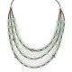 3 Strand Certified Authentic Navajo .925 Sterling Silver Natural Turquoise Jade Native American Necklace 15835-16
