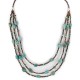 3 Strand Certified Authentic Navajo .925 Sterling Silver Natural Turquoise Native American Necklace 15585-81
