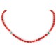 Certified Authentic Navajo .925 Sterling Silver Natural Turquoise Coral Chain Native American Necklace 17029