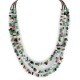 3 Strand Certified Authentic Navajo .925 Sterling Silver Natural Multicolor Stones Turquoise Amethyst Tigers Eye Jade Lapis Native American Necklace  15795-61