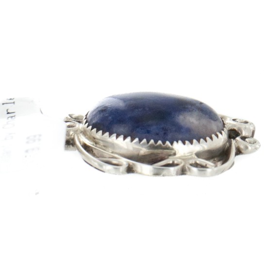 Certified Authentic Navajo .925 Sterling Silver Natural Lapis Native American Necklace 12908-1
