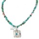 Certified Authentic Navajo Nickel Natural Turquoise Native American Necklace 12911-3-1607-71