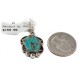 .925 Sterling Silver Certified Authentic Navajo Natural Turquoise Native American Necklace 12908-5