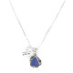 .925 Sterling Silver Certified Authentic Navajo Natural Lapis Native American Necklace 12908-7