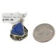 .925 Sterling Silver Certified Authentic Navajo Natural Lapis Native American Necklace 12908-7