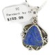 .925 Sterling Silver Certified Authentic Navajo Natural Lapis Native American Necklace 12908-7