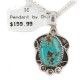 .925 Sterling Silver Certified Authentic Navajo Natural Turquoise Native American Necklace 12908-5