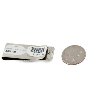 Certified Authentic Handmade Navajo Nickel and .925 Sterling Silver Natural Lapis Native American Money Clip 11250-2