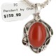Certified Authentic Navajo .925 Sterling Silver Natural Red Jasper Native American Necklace 12908-6