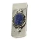 Handmade Navajo Nickel and .925 Sterling Silver Natural Lapis Native American Money Clip 11250-5 Handmade Navajo Nickel and .925 Sterling Silver Natural Lapis Native American Money Clip 11250-5