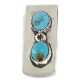 Handmade Certified Authentic Navajo Nickel and .925 Sterling Silver Natural Turquoise Native American Money Clip 11240-2
