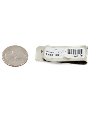 Handmade Certified Authentic Navajo Nickel and .925 Sterling Silver Natural Turquoise Native American Money Clip 11249-4