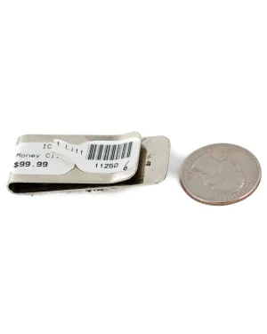 Handmade Navajo Nickel and .925 Sterling Silver Natural Turquoise Native American Money Clip 11250-6 Handmade Navajo Nickel and .925 Sterling Silver Natural Turquoise Native American Money Clip 11250-6